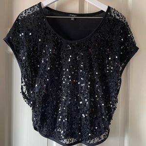 Black Sequin Top (Large arm openings)